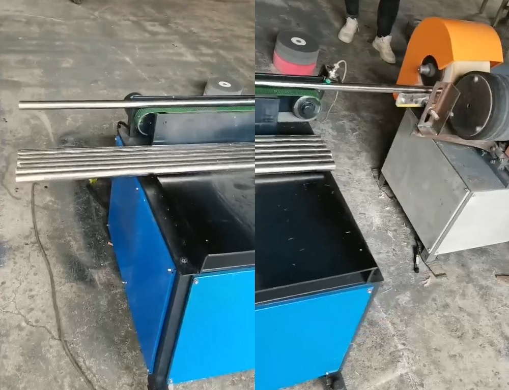 Automatic feeding tube polishing machine