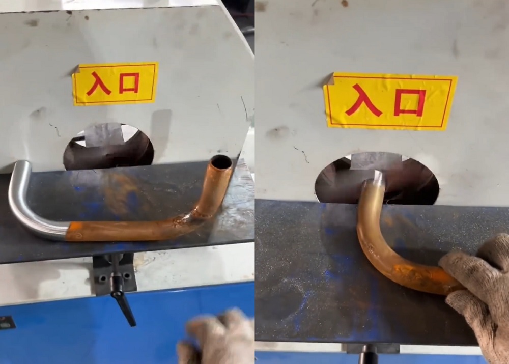 Bent pipe polishing machine