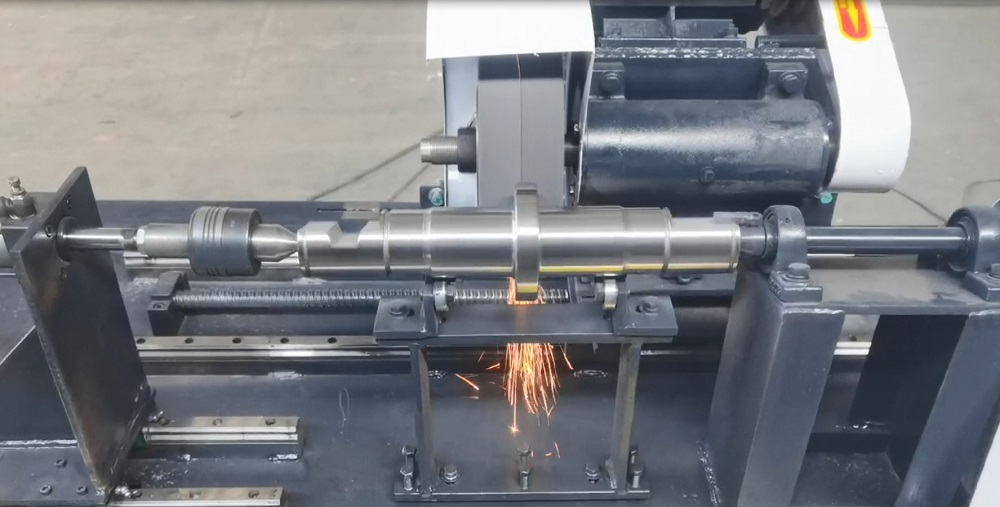 Embossed pipe and rod polishing machine