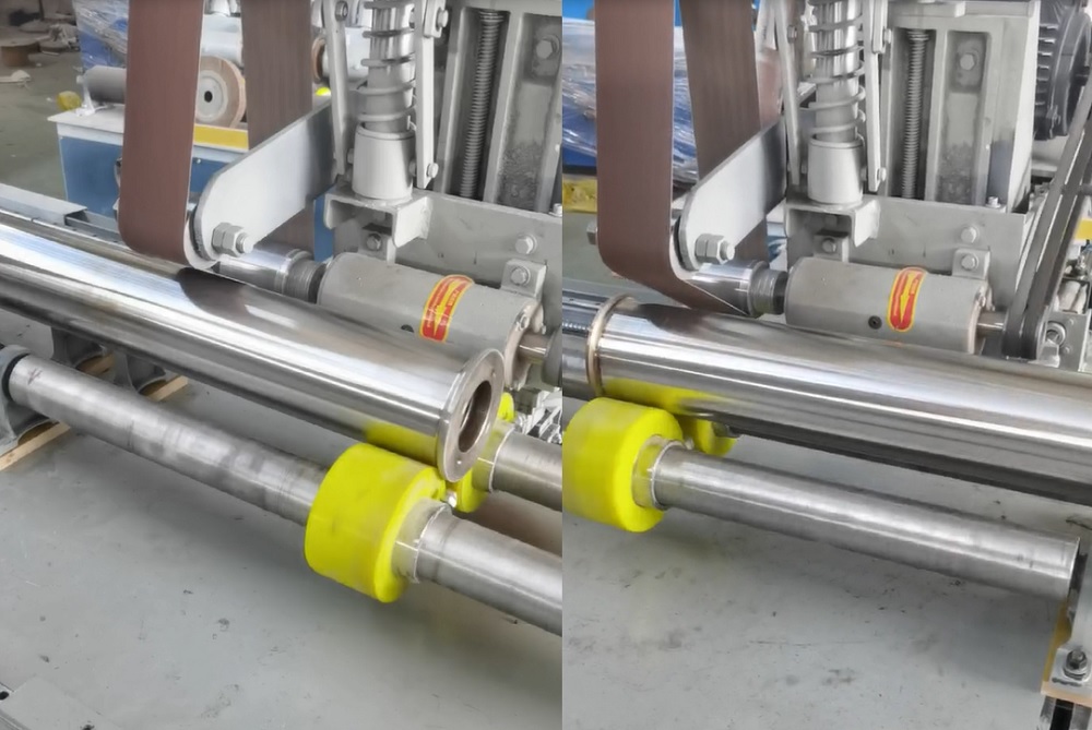 Flanged pipe polishing machine