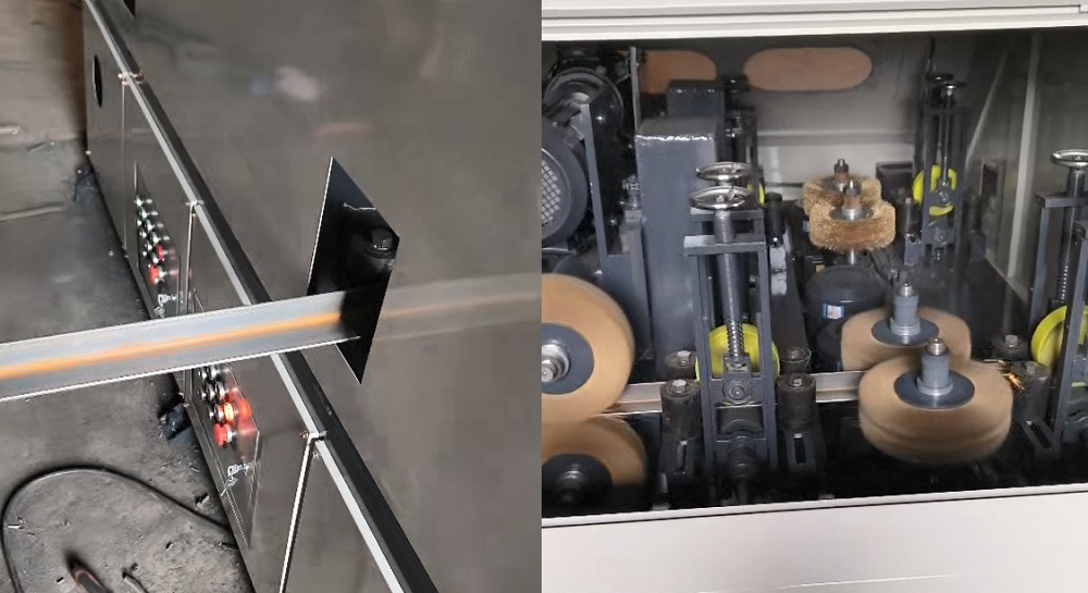 L-shaped steel angle polishing